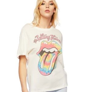 Free People Daydreamer Rolling Stones Tie Dye Tee XL